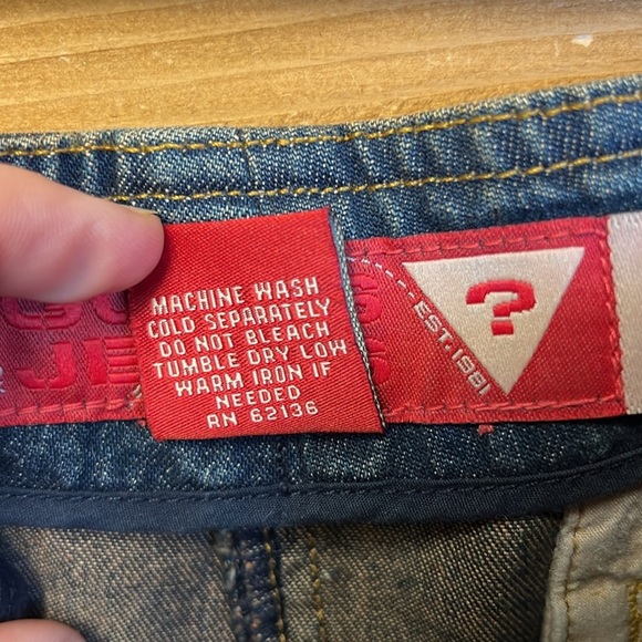 GUESS Originals Split Back Denim Skirt 30 maxi USA made event casual Vintage Y2K - Picture 7 of 11